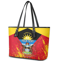 Personalised Antigua And Barbuda Independence Day Leather Tote Bag 42nd Anniversary Flag Style - Wonder Print Shop