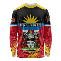 Personalised Antigua And Barbuda Independence Day Long Sleeve Shirt 42nd Anniversary Flag Style - Wonder Print Shop