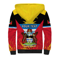 Personalised Antigua And Barbuda Independence Day Sherpa Hoodie 42nd Anniversary Flag Style - Wonder Print Shop