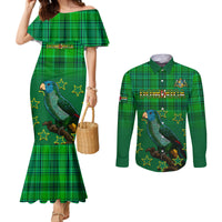 dominica-independence-day-couples-matching-mermaid-dress-and-long-sleeve-button-shirts-dominik-sisserou-parrot-with-madras-pattern