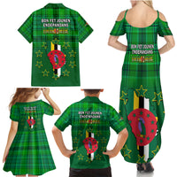 Dominica Independence Day Family Matching Summer Maxi Dress and Hawaiian Shirt Dominik Sisserou Parrot With Madras Pattern - Wonder Print Shop