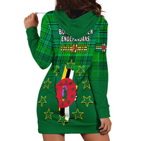 Dominica Independence Day Hoodie Dress Dominik Sisserou Parrot With Madras Pattern - Wonder Print Shop
