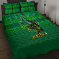 Dominica Independence Day Quilt Bed Set Dominik Sisserou Parrot With Madras Pattern - Wonder Print Shop