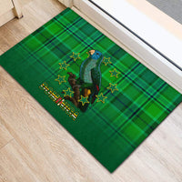 Dominica Independence Day Rubber Doormat Dominik Sisserou Parrot With Madras Pattern - Wonder Print Shop