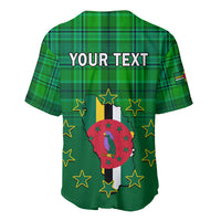 Personalised Dominica Independence Day Baseball Jersey Dominik Sisserou Parrot With Madras Pattern - Wonder Print Shop