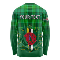 Personalised Dominica Independence Day Long Sleeve Shirt Dominik Sisserou Parrot With Madras Pattern - Wonder Print Shop