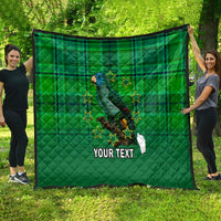 Personalised Dominica Independence Day Quilt Dominik Sisserou Parrot With Madras Pattern - Wonder Print Shop