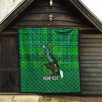 Personalised Dominica Independence Day Quilt Dominik Sisserou Parrot With Madras Pattern - Wonder Print Shop
