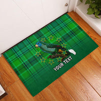 Personalised Dominica Independence Day Rubber Doormat Dominik Sisserou Parrot With Madras Pattern - Wonder Print Shop