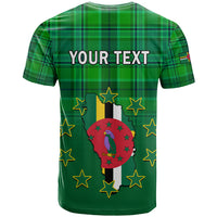 Personalised Dominica Independence Day T Shirt Dominik Sisserou Parrot With Madras Pattern - Wonder Print Shop