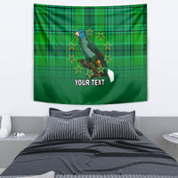 Personalised Dominica Independence Day Tapestry Dominik Sisserou Parrot With Madras Pattern - Wonder Print Shop