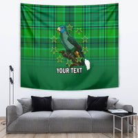 Personalised Dominica Independence Day Tapestry Dominik Sisserou Parrot With Madras Pattern - Wonder Print Shop