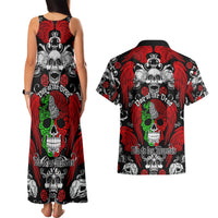 Mexico Day Of The Dead Couples Matching Tank Maxi Dress and Hawaiian Shirt Mexican Sugar Skull Dia de los Muertos - Wonder Print Shop