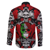Mexico Day Of The Dead Family Matching Off Shoulder Long Sleeve Dress and Hawaiian Shirt Mexican Sugar Skull Dia de los Muertos - Wonder Print Shop