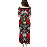 Mexico Day Of The Dead Family Matching Puletasi Dress and Hawaiian Shirt Mexican Sugar Skull Dia de los Muertos - Wonder Print Shop