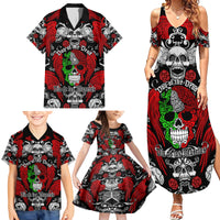 Mexico Day Of The Dead Family Matching Summer Maxi Dress and Hawaiian Shirt Mexican Sugar Skull Dia de los Muertos - Wonder Print Shop