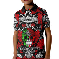 Mexico Day Of The Dead Kid Polo Shirt Mexican Sugar Skull Dia de los Muertos - Wonder Print Shop