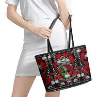 Mexico Day Of The Dead Leather Tote Bag Mexican Sugar Skull Dia de los Muertos - Wonder Print Shop