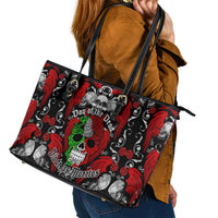 Mexico Day Of The Dead Leather Tote Bag Mexican Sugar Skull Dia de los Muertos - Wonder Print Shop
