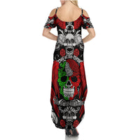 Mexico Day Of The Dead Summer Maxi Dress Mexican Sugar Skull Dia de los Muertos - Wonder Print Shop