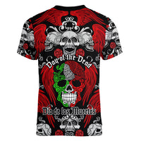 Mexico Day Of The Dead Women V Neck T Shirt Mexican Sugar Skull Dia de los Muertos - Wonder Print Shop