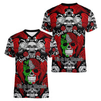 Mexico Day Of The Dead Women V Neck T Shirt Mexican Sugar Skull Dia de los Muertos - Wonder Print Shop