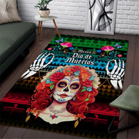 Mexico Day Of The Dead Area Rug Mexican La Catrina Dia de los Muertos - Wonder Print Shop
