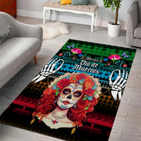 Mexico Day Of The Dead Area Rug Mexican La Catrina Dia de los Muertos - Wonder Print Shop