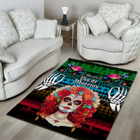 Mexico Day Of The Dead Area Rug Mexican La Catrina Dia de los Muertos - Wonder Print Shop