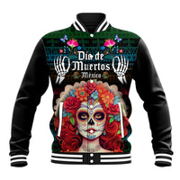 Personalised Mexico Day Of The Dead Baseball Jacket Mexican La Catrina Dia de los Muertos - Wonder Print Shop