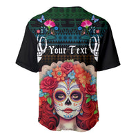 Personalised Mexico Day Of The Dead Baseball Jersey Mexican La Catrina Dia de los Muertos - Wonder Print Shop