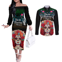 personalised-mexico-day-of-the-dead-couples-matching-off-the-shoulder-long-sleeve-dress-and-long-sleeve-button-shirts-mexican-la-catrina-dia-de-los-muertos