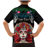 Personalised Mexico Day Of The Dead Family Matching Mermaid Dress and Hawaiian Shirt Mexican La Catrina Dia de los Muertos - Wonder Print Shop