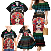 Personalised Mexico Day Of The Dead Family Matching Mermaid Dress and Hawaiian Shirt Mexican La Catrina Dia de los Muertos - Wonder Print Shop
