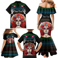 Personalised Mexico Day Of The Dead Family Matching Mermaid Dress and Hawaiian Shirt Mexican La Catrina Dia de los Muertos - Wonder Print Shop