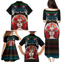 Personalised Mexico Day Of The Dead Family Matching Puletasi Dress and Hawaiian Shirt Mexican La Catrina Dia de los Muertos - Wonder Print Shop