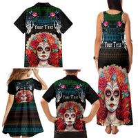 Personalised Mexico Day Of The Dead Family Matching Tank Maxi Dress and Hawaiian Shirt Mexican La Catrina Dia de los Muertos - Wonder Print Shop
