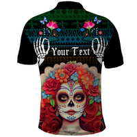 Personalised Mexico Day Of The Dead Polo Shirt Mexican La Catrina Dia de los Muertos - Wonder Print Shop