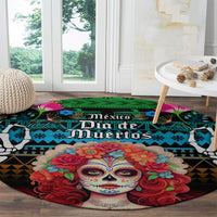 personalised-mexico-day-of-the-dead-round-carpet-mexican-la-catrina-dia-de-los-muertos