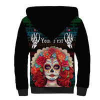Personalised Mexico Day Of The Dead Sherpa Hoodie Mexican La Catrina Dia de los Muertos - Wonder Print Shop