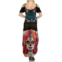 Personalised Mexico Day Of The Dead Summer Maxi Dress Mexican La Catrina Dia de los Muertos - Wonder Print Shop