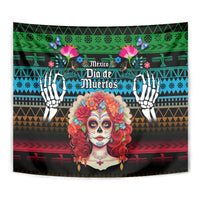 Mexico Day Of The Dead Tapestry Mexican La Catrina Dia de los Muertos - Wonder Print Shop