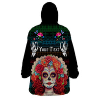 Personalised Mexico Day Of The Dead Wearable Blanket Hoodie Mexican La Catrina Dia de los Muertos - Wonder Print Shop