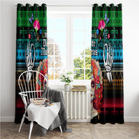 Mexico Day Of The Dead Window Curtain Mexican La Catrina Dia de los Muertos - Wonder Print Shop