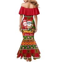 Personalised Hawaii Surfing Santa Christmas Mermaid Dress Tropical Pineapple Mele Kalikimaka Quilt Pattern - Wonder Print Shop