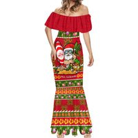 Personalised Hawaii Surfing Santa Christmas Mermaid Dress Tropical Pineapple Mele Kalikimaka Quilt Pattern - Wonder Print Shop