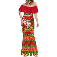 Personalised Hawaii Surfing Santa Christmas Mermaid Dress Tropical Pineapple Mele Kalikimaka Quilt Pattern - Wonder Print Shop