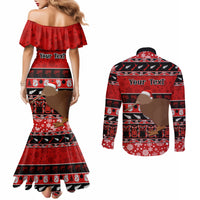 personalised-new-zealand-christmas-couples-matching-mermaid-dress-and-long-sleeve-button-shirt-aotearoa-kiwi-meri-kirihimete-red-version