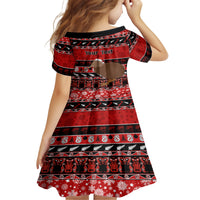 Personalised New Zealand Christmas Family Matching Tank Maxi Dress and Hawaiian Shirt Aotearoa Kiwi Meri Kirihimete Red Version - Wonder Print Shop