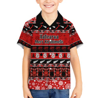 Personalised New Zealand Christmas Family Matching Tank Maxi Dress and Hawaiian Shirt Aotearoa Kiwi Meri Kirihimete Red Version - Wonder Print Shop